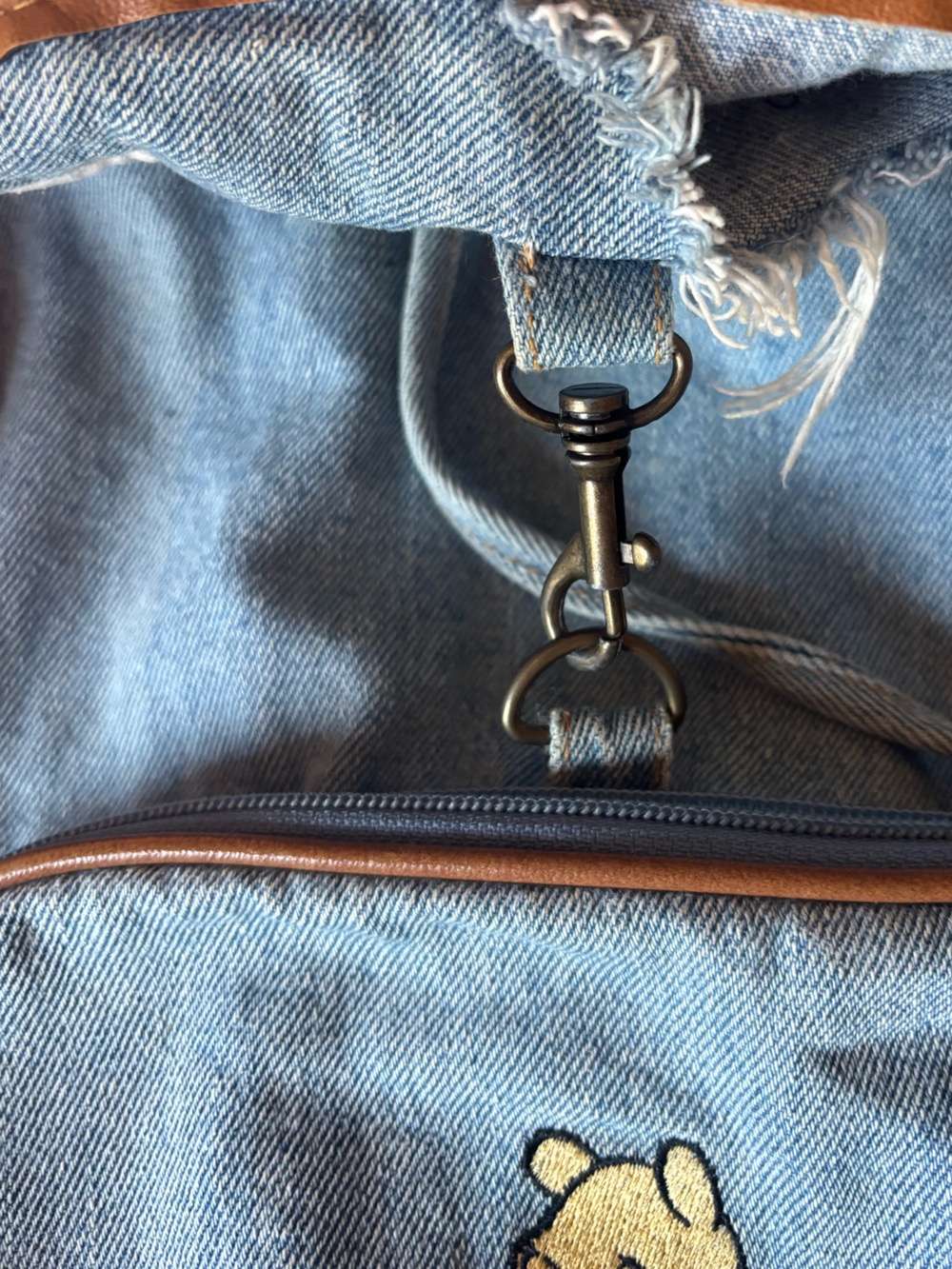 Rare Vintage Disney Winnie the Pooh Denim Backpack - Picture 2 of 9